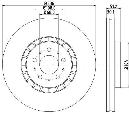 Mintex Brake Discs Front Vented Set Of 2 MDC1613C 336mm - image 3