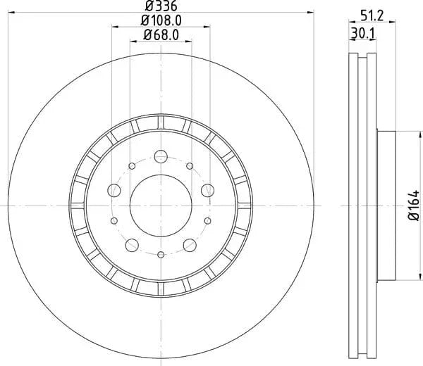 Mintex Brake Discs Front Vented Set Of 2 MDC1613C 336mm - image 4