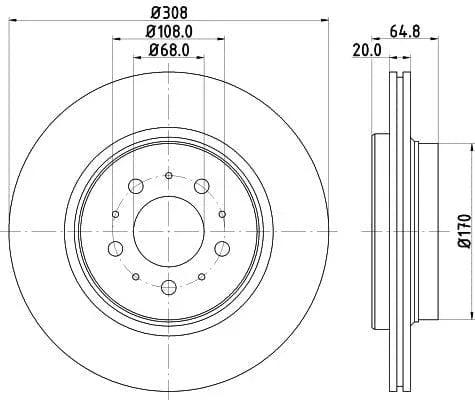 Mintex Brake Discs Rear Vented Set Of 2 MDC1615C 308mm - image 3