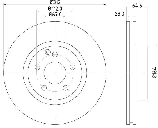 Mintex Brake Discs Front Vented Set Of 2 MDC1617 312mm - image 4