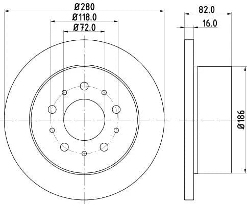 Mintex Brake Discs Rear Solid Set Of 2 MDC1650 280mm - image 3