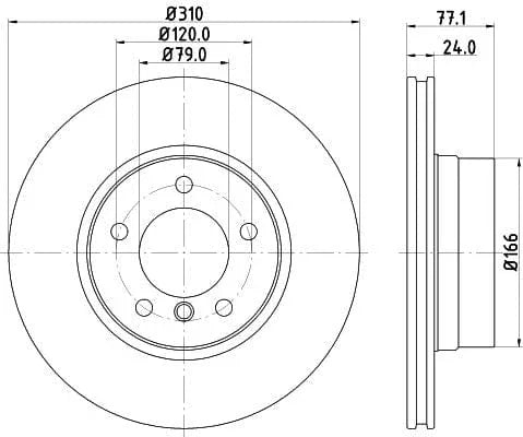 Mintex Brake Discs Front Vented Set Of 2 MDC1658C 310mm - image 3