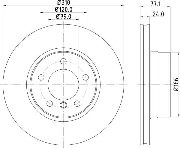 Mintex Brake Discs Front Vented Set Of 2 MDC1658C 310mm - image 4