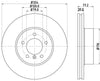 Mintex Brake Discs Front Vented Set Of 2 MDC1659C 324mm thumbnail