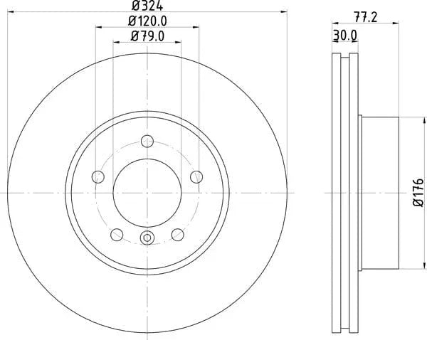 Mintex Brake Discs Front Vented Set Of 2 MDC1659C 324mm - image 4