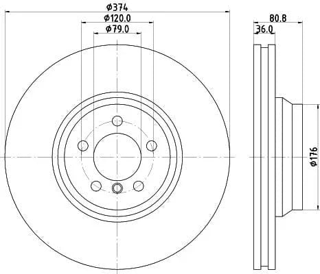 Mintex Brake Discs Front Vented Set Of 2 MDC1661 374mm - image 3