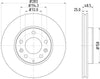 Mintex Brake Discs Front Vented Set Of 2 MDC1664 283mm thumbnail
