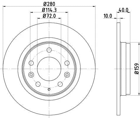 Mintex Brake Discs Rear Solid Set Of 2 MDC1665C 280mm - image 3