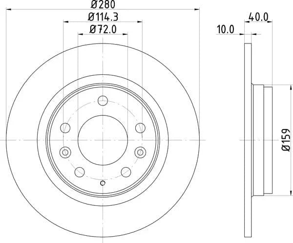 Mintex Brake Discs Rear Solid Set Of 2 MDC1665C 280mm - image 4