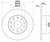 Mintex Brake Discs Rear Solid Set Of 2 MDC1679C 256mm thumbnail