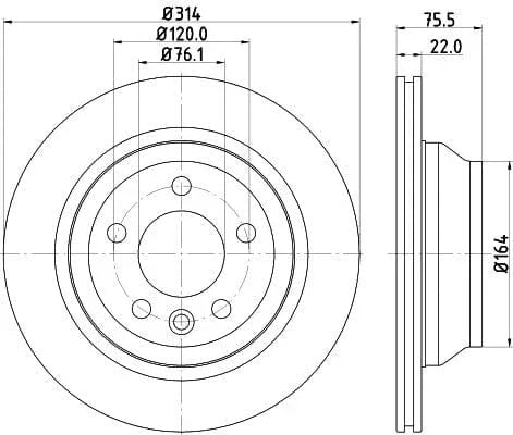 Mintex Brake Discs Rear Vented Set Of 2 MDC1680 314mm - image 3