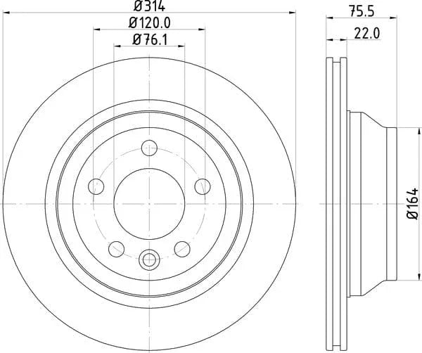 Mintex Brake Discs Rear Vented Set Of 2 MDC1680 314mm - image 4