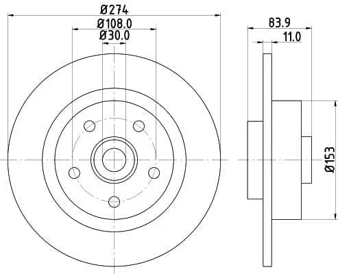 Mintex Brake Discs Rear Solid Set Of 2 MDC1681 274mm - image 3