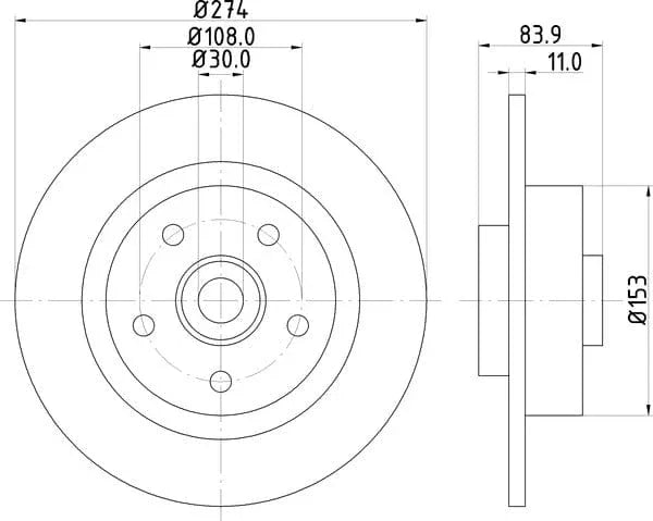Mintex Brake Discs Rear Solid Set Of 2 MDC1681 274mm - image 4