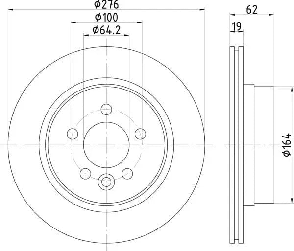Mintex Brake Discs Rear Vented Set Of 2 MDC1683 276mm - image 4