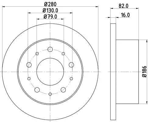 Mintex Brake Discs Rear Solid Set Of 2 MDC1686 280mm - image 3