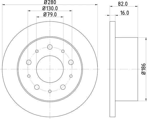 Mintex Brake Discs Rear Solid Set Of 2 MDC1686 280mm - image 4