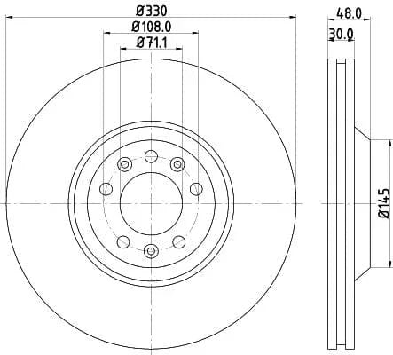 Mintex Brake Discs Front Vented Set Of 2 MDC1690 330mm - image 3