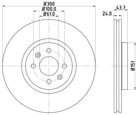 Mintex Brake Discs Front Vented Set Of 2 MDC1693 300mm - image 3