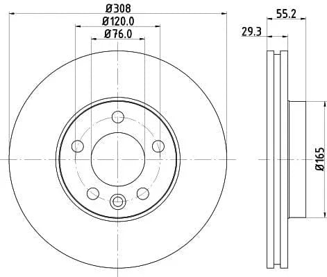 Mintex Brake Discs Front Vented Set Of 2 MDC1704C 308mm - image 3