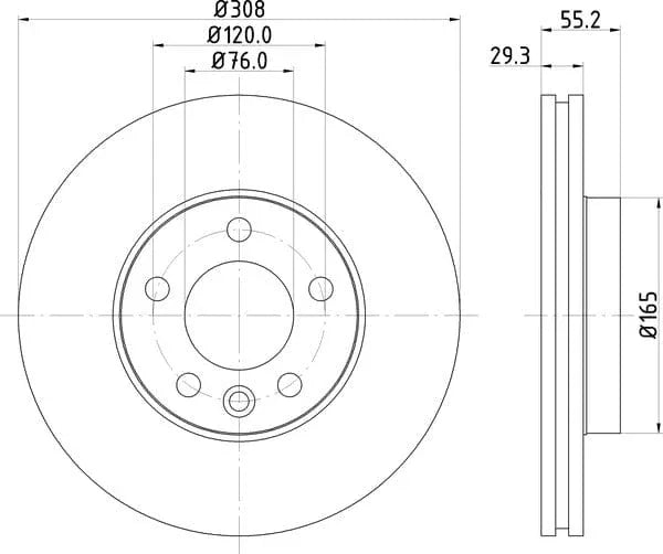 Mintex Brake Discs Front Vented Set Of 2 MDC1704C 308mm - image 4