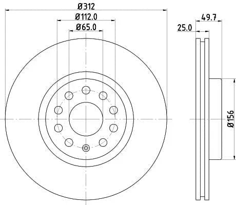 Mintex Brake Discs Front Vented Set Of 2 MDC1706C 312mm - image 3