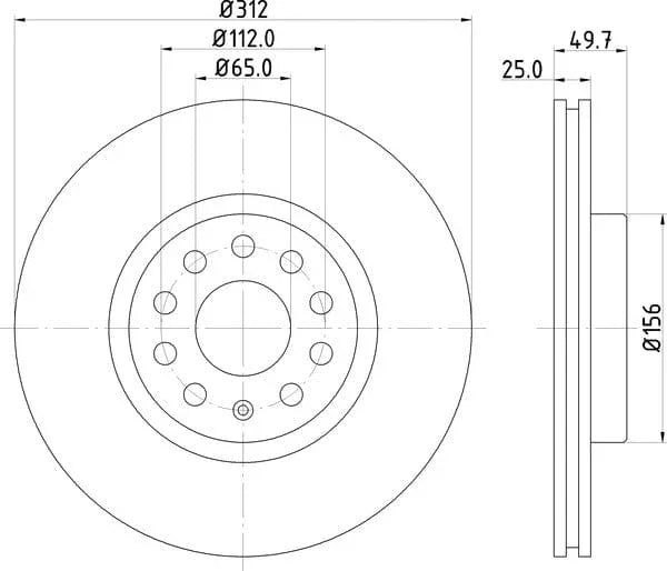 Mintex Brake Discs Front Vented Set Of 2 MDC1706C 312mm - image 4