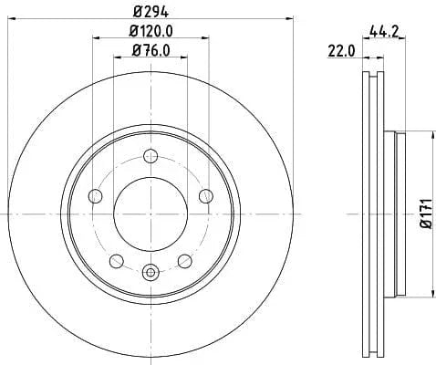 Mintex Brake Discs Rear Vented Set Of 2 MDC1708C 294mm - image 3