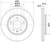 Mintex Brake Discs Rear Vented Set Of 2 MDC1708C 294mm thumbnail