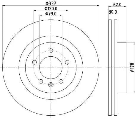 Mintex Brake Discs Front Vented Set Of 2 MDC1716 337mm - image 3