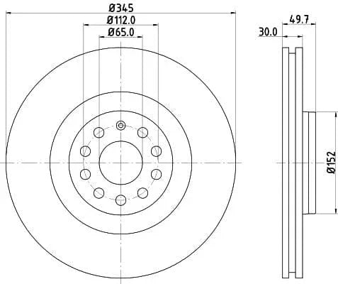 Mintex Brake Discs Front Vented Set Of 2 MDC1718 345mm - image 3