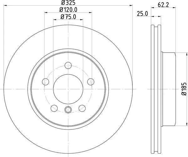 Mintex Brake Discs Front Vented Set Of 2 MDC1719C 325mm - image 4