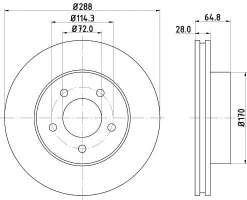 Mintex Brake Discs Front Vented Set Of 2 MDC1724 288mm - image 3