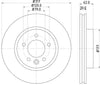 Mintex Brake Discs Front Vented Set Of 2 MDC1727C 317mm thumbnail