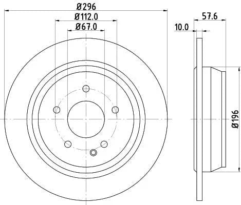 Mintex Brake Discs Rear Solid Set Of 2 MDC1729C 296mm - image 3