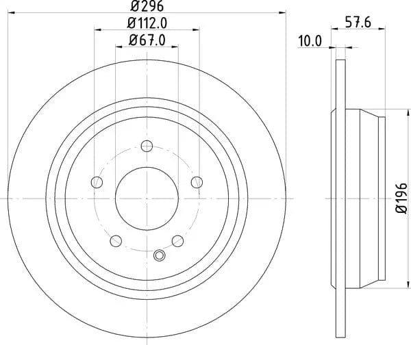 Mintex Brake Discs Rear Solid Set Of 2 MDC1729C 296mm - image 4