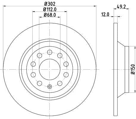 Mintex Brake Discs Rear Solid Set Of 2 MDC1744C 302mm - image 3