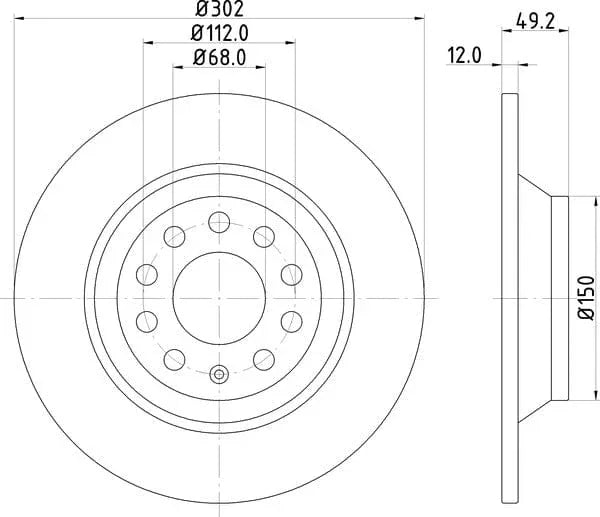 Mintex Brake Discs Rear Solid Set Of 2 MDC1744C 302mm - image 4