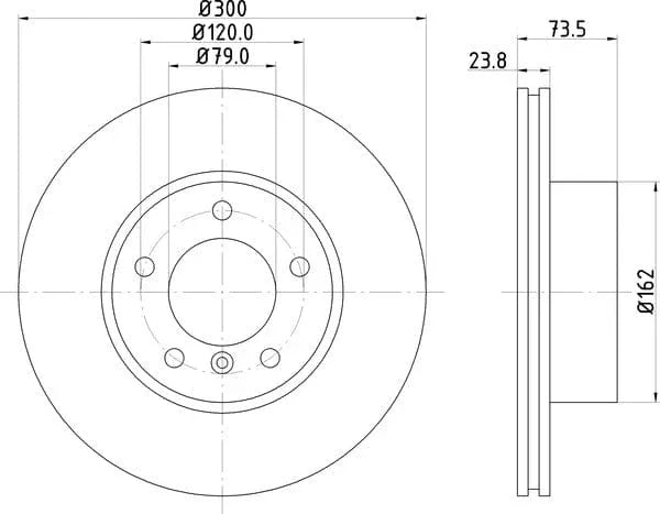 Mintex Brake Discs Front Vented Set Of 2 MDC1745C 300mm - image 4
