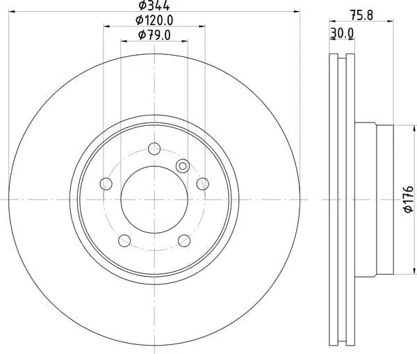 Mintex Brake Discs Front Vented Set Of 2 MDC1750 344mm - image 4