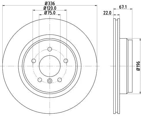 Mintex Brake Discs Rear Vented Set Of 2 MDC1757C 336mm - image 3