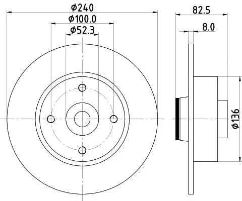 Mintex Brake Discs Rear Solid Set Of 2 MDC1762 240mm - image 3