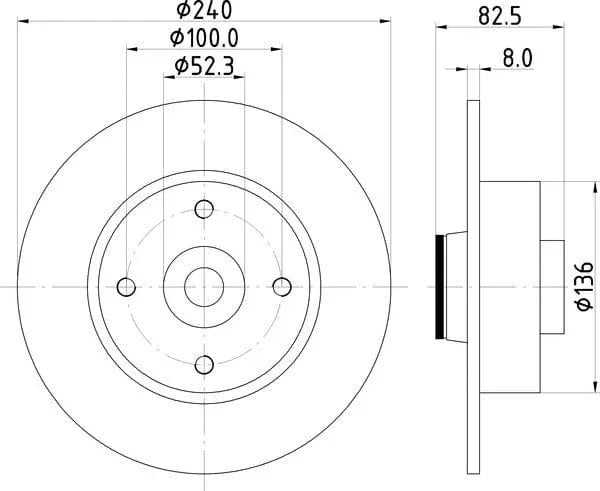 Mintex Brake Discs Rear Solid Set Of 2 MDC1762 240mm - image 4