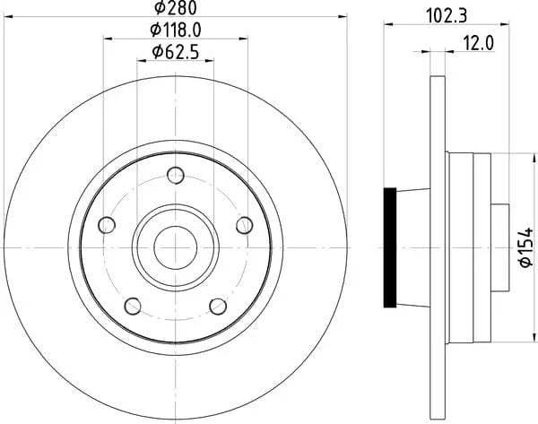Mintex Brake Discs Rear Solid Set Of 2 MDC1764 280mm - image 4