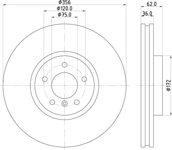 Mintex Brake Discs Front Vented Set Of 2 MDC1765 356mm - image 4