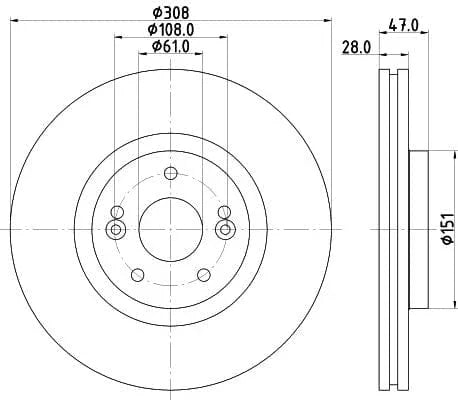 Mintex Brake Discs Front Vented Set Of 2 MDC1774 308mm - image 3