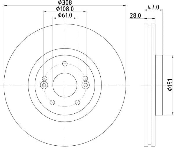 Mintex Brake Discs Front Vented Set Of 2 MDC1774 308mm - image 4