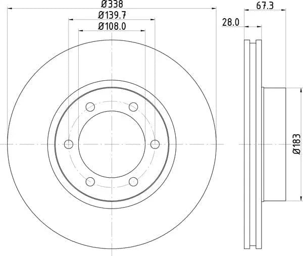 Mintex Brake Discs Front Vented Set Of 2 MDC1776 338mm - image 4
