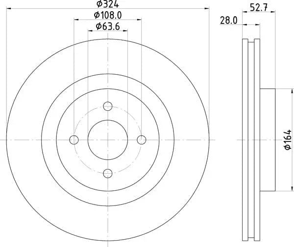 Mintex Brake Discs Front Vented Set Of 2 MDC1778 324mm - image 4