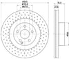 Mintex Brake Discs Front Perforated Vented Set Of 2 MDC1781 344.5 mm Diameter thumbnail